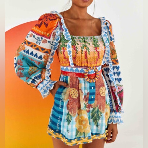 Farm Rio Summer Stitches Romper - Picture 13 of 15